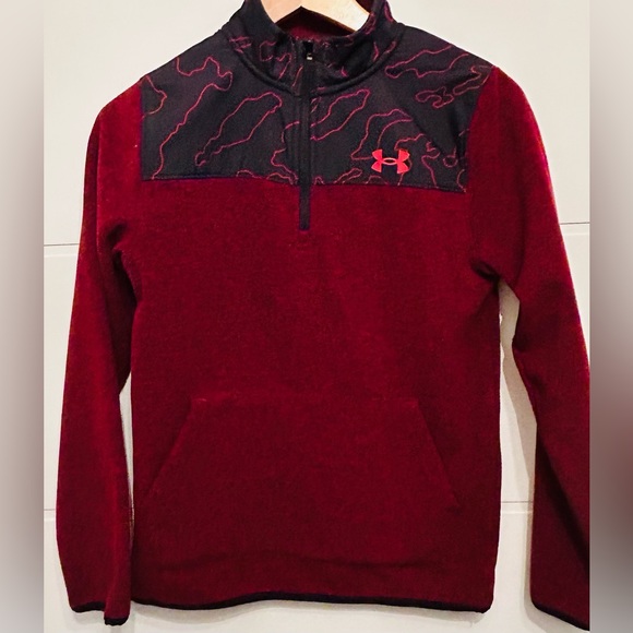 UNDER ARMOUR boys large cold gear 1/4 zip fleece jacket - Picture 1 of 3